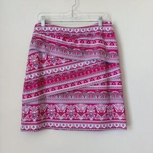 J. McLaughlin Nicola Geometric Stripe Layered Skirt Large Pink